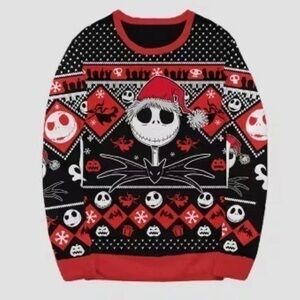 NWOT. DISNEY Nightmare Before Christmas Jack Skellington Santa Hat Sweater